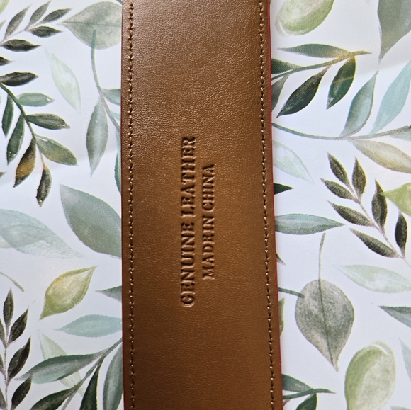 Lauren Ralph Lauren Genuine Leather Belt - Red, Size Medium - Picture 7 of 7